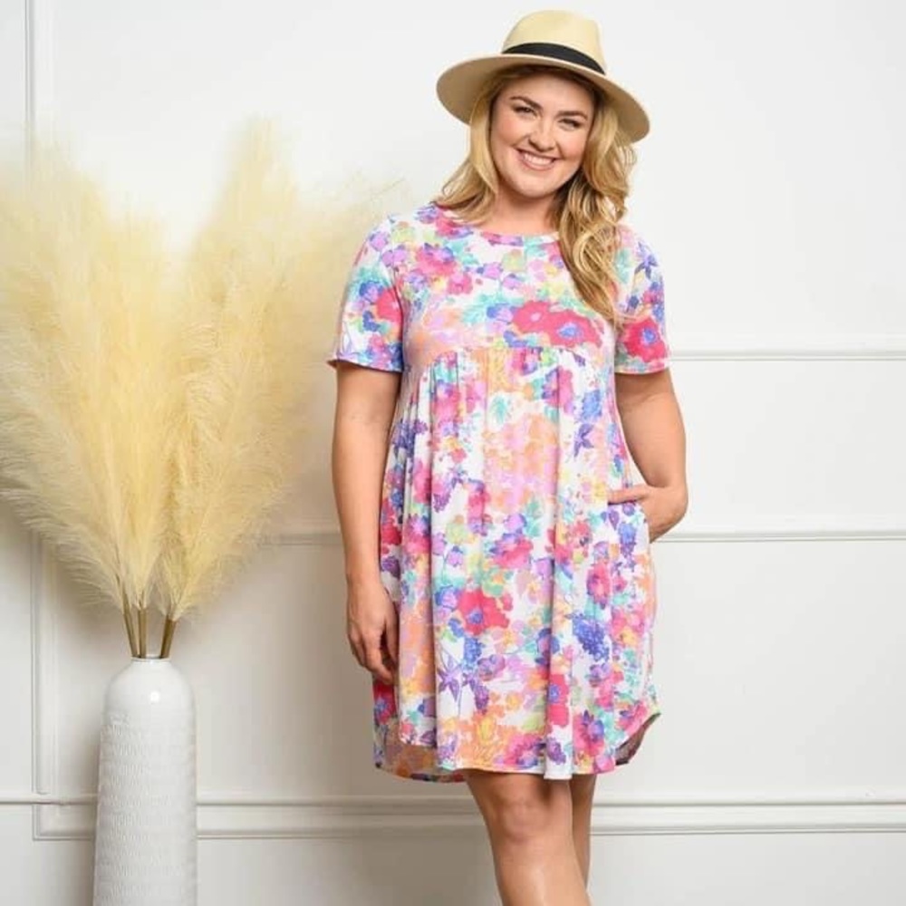 New Junior's Cute Boutique floral pocket dress